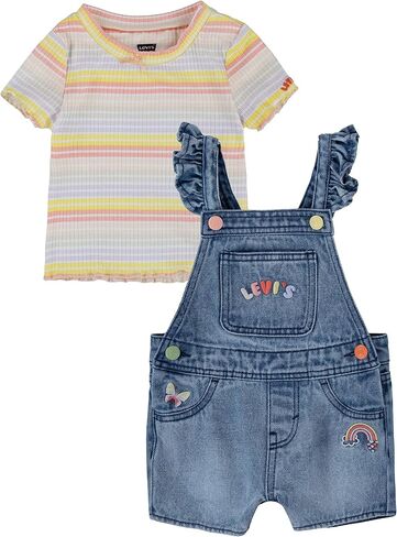 Levi's Baby Girls' Graphic T-shirt and Skirtall 2-piece Outfit Set in Kuwait