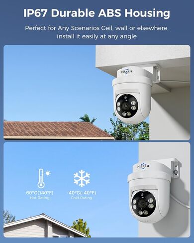 Hiseeu 3K PTZ Wired Security Camera System Outdoor with Audio | Color Night Vision,8 x 5MP IP67 CCTV Cameras,5MP DVR 8CH,1TB HDD,360°Coverage,Person/Vehicle Detection,Alarm Spotlight in Kuwait