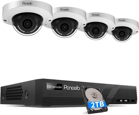 16 Channel Security Camera System 5MP with 4TB HDD, PD63A1216-5M | 12Pcs 5MP Wired Outdoor Home Surveillance PoE IP Cameras with Mic, AI Human Vehicle Detection, 4K 16CH NVR, Remote Playback in Kuwait
