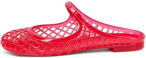MAVMAX Clear Jelly Slide Sandals for Women Mary Jane Mules Breathable Closed Toe Flat Summer Slip On Mesh Slides for Woman in Saudi Arabia