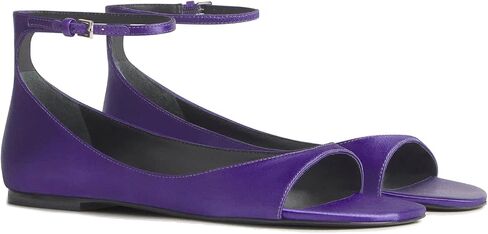 Women Satin Peep Toe Flat Sandals Ankle Strap Dress Shoes D'Orsay Style Adjustable Buckle Flats for Wedding Party Evening in Kuwait