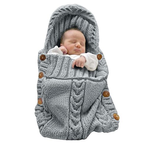 XMWEALTHY Newborn Baby Wrap Swaddle Blanket Knit Wrap Blanket Bag Receiving Blankets Stroller Wrap for Baby Beige 0-6 Month in Saudi Arabia