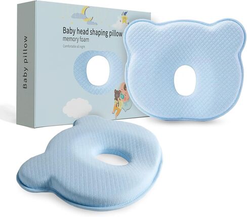 Soft and Breathable Baby Pillow with Memory Foam and Bear Design (Pink) in Kuwait