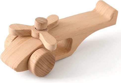 Moyii Montessori Wooden Airplane Toy with Spinning Propellers - Ideal Gift for Toddller Boys and Girls - Premium Wooden Toys for Early Development in Kuwait