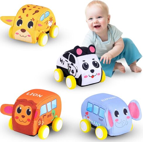 Jetbotell Soft Pull Back Vehicle Set for Toddler Toys Age 1-3 | 4 Cute Animal Cars | Vibrant Animal Designs | Safety & Easy Cleaning | Fine Motor Skills | Simply Pull Back and Release! in Kuwait
