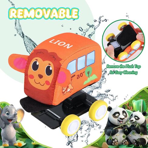 Jetbotell Soft Pull Back Vehicle Set for Toddler Toys Age 1-3 | 4 Cute Animal Cars | Vibrant Animal Designs | Safety & Easy Cleaning | Fine Motor Skills | Simply Pull Back and Release! in Kuwait