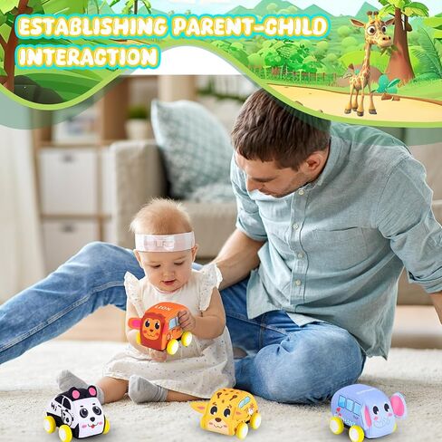Jetbotell Soft Pull Back Vehicle Set for Toddler Toys Age 1-3 | 4 Cute Animal Cars | Vibrant Animal Designs | Safety & Easy Cleaning | Fine Motor Skills | Simply Pull Back and Release! in Kuwait
