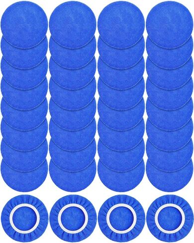 40 Pcs 9 to 10 Inches Buffer Pads Bulk Car Polisher Bonnets Orbital Buffer Bonnets Microfiber Polishing Pad Car Wax Cover for Cleaning and Polishing(Royal Blue,Light Blue,White) in Kuwait