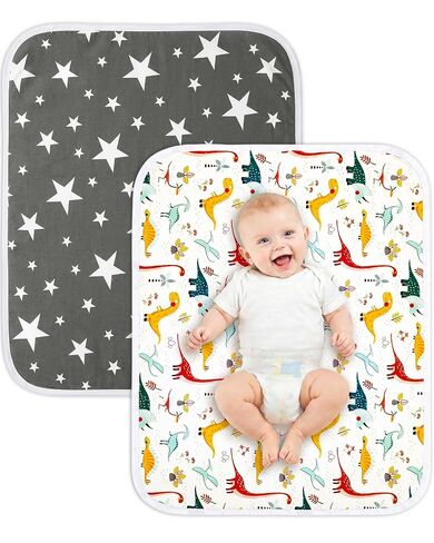Portable Baby Changing Pad, Waterproof Diaper Changing Mat, 30"x24" | Ultra-Soft Cotton Surface, Skin-Friendly Bedpad, Crib Protection for Newborn Girls, Home & Travel Daily Use, Pink Flower in Saudi Arabia