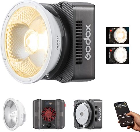 GODOX ML40BI 40W COB LED Video Light,Bi-Color 2800k-6500K Built-in Battery | Handheld Portable Lighting,28,000 Lux with Reflector,App/NFC,with Magnetic Attraction for Vlog Live Streaming Photography in Kuwait