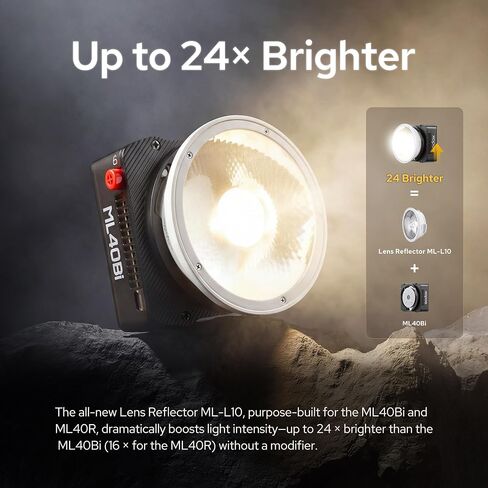 GODOX ML40BI 40W COB LED Video Light,Bi-Color 2800k-6500K Built-in Battery | Handheld Portable Lighting,28,000 Lux with Reflector,App/NFC,with Magnetic Attraction for Vlog Live Streaming Photography in Kuwait