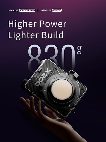 ZHIYUN MOLUS X200 RGB Combo Handheld LED Video Light | 200W Portable Continuous Output Lighting,2500K~10000K 13400Lux CRI ≈95 TLCI ≈97,Bowens Mount in Kuwait