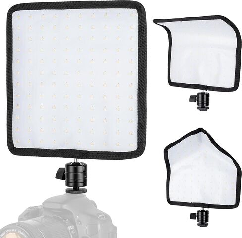 Fomito Foldable Flexible LED Video Light Panel, Dimmable On-Camera Soft Lighting,2500K-6500K CRI95, Splash-Proof for Studio Photography, Video Recording, Live Streaming, RX-8TDs Kit in Kuwait