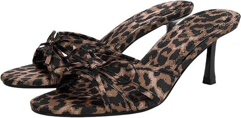 UFEDO Womens Kitten Heels Bow Mesh Sandals Round Open Toe Slip On Low Slide Heeled Sandals in Kuwait