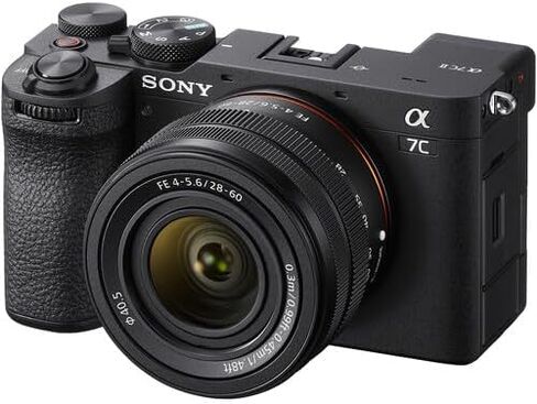 Sony a7C II Mirrorless Camera with 28-60mm Lens Bundle (Black) | 33MP Full-Frame Sensor, 5-Axis IBIS, AI Autofocus & 4K Video | Ideal for Travel & Vlogging (ILCE-7CM2L/B) + 64GB Card + Bag + Battery in Kuwait