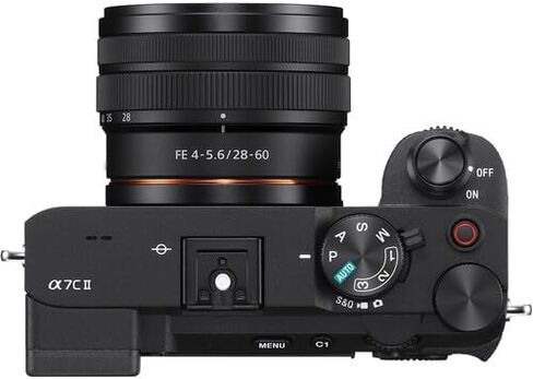 Sony a7C II Mirrorless Camera with 28-60mm Lens Bundle (Black) | 33MP Full-Frame Sensor, 5-Axis IBIS, AI Autofocus & 4K Video | Ideal for Travel & Vlogging (ILCE-7CM2L/B) + 64GB Card + Bag + Battery in Kuwait