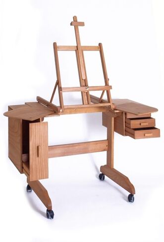 Mabef M/A30 Wooden Tripod. Oiled Beechwood Artist Support Stand for Pochade Boxes, Indoor Outdoor, Supports up to 17 3/4 lbs in Kuwait
