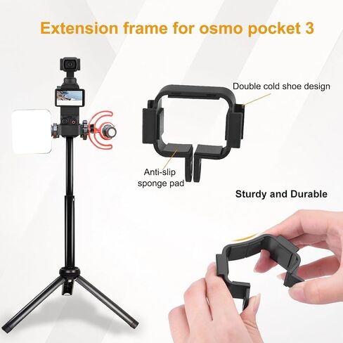 Osmo Pocket 3 Tripod, Extendable Table Desk Mini Tripod Stand Small Handheld Selfie Stick, Action Camera Tripods for DJI Osmo Pocket 3 2, Action 5 4 3 2 1, GoPro Hero 13 12 11 10 9 8 Max and Others in Kuwait