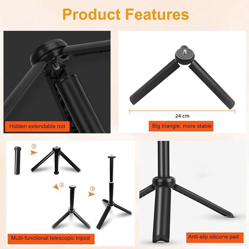 Osmo Pocket 3 Tripod, Extendable Table Desk Mini Tripod Stand Small Handheld Selfie Stick, Action Camera Tripods for DJI Osmo Pocket 3 2, Action 5 4 3 2 1, GoPro Hero 13 12 11 10 9 8 Max and Others in Kuwait