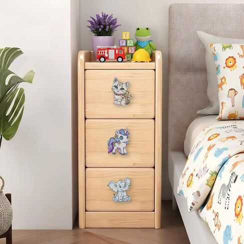 6Pack Wooden Cute Kids Woodland Animals Lion Elephant Fox Cabinet Dresser Drawer Knob Handle Nursery Closet Cupboard Drawer Knobs Pulls in Kuwait