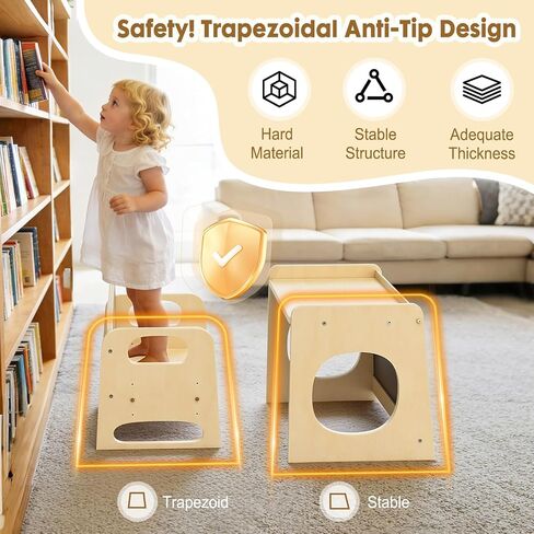 GVOO Montessori Weaning Table and Chair Set, 3 Adjustable Height Toddler Table and Chair Set, for Eating, Reading, Baby Proofing Design in Kuwait