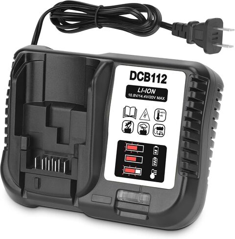 KUNLUN DCB112 20V Battery Charger for Dewalt 20 Volt MAX Lithium Battery Charger Compatible for 20V Max XR Li-ion Batteries DCB200 DCB201 DCB203 DCB204 DC206 DCB120 DCB124 DCB127 in Kuwait