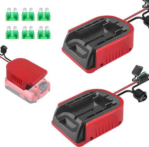 2 Packs Power Wheel Adapter for Craftsman V20 20V Battery with Fuse & Wire terminals & 14 Gauge Wire, Good Power Convertor for DIY Ride On Truck, Robotics and RC Toys in Kuwait