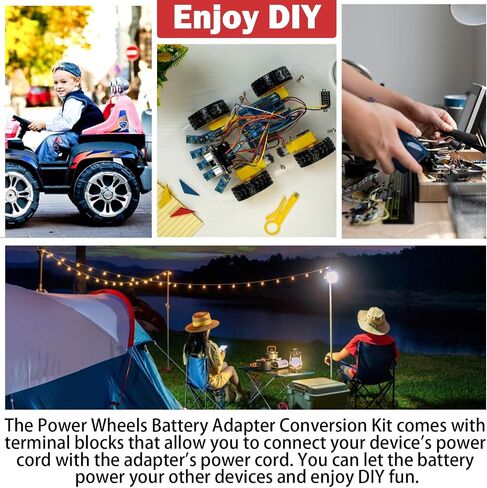 2 Packs Power Wheel Adapter for Craftsman V20 20V Battery with Fuse & Wire terminals & 14 Gauge Wire, Good Power Convertor for DIY Ride On Truck, Robotics and RC Toys in Kuwait