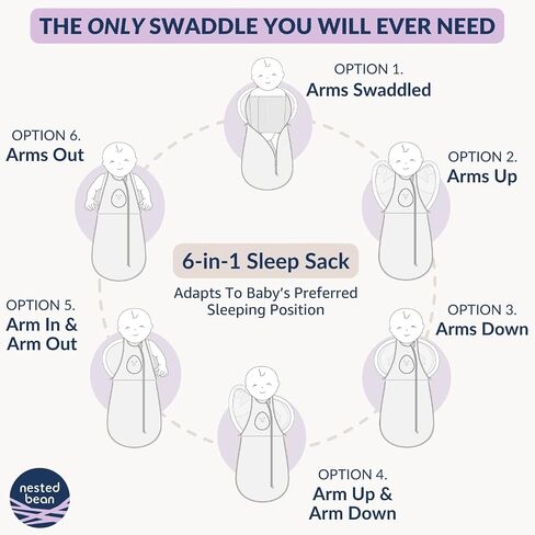 Nested Bean Air 6-in-1 Adaptable Baby Sleep Sack - Unweighted - Comfort & Safety for Natural Sleep, Preferred Arm Position Reduces Startle Reflex, Better for Baby, NB (7-13lbs) Night Sky in Kuwait