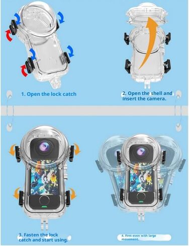 Coyktonty Invisible Dive Case for Insta360 X4 Air,196ft/60M Waterproof Housing with Bracket Mount Adapter Accessories in Kuwait