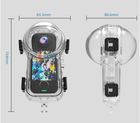 Coyktonty Invisible Dive Case for Insta360 X4 Air,196ft/60M Waterproof Housing with Bracket Mount Adapter Accessories in Kuwait