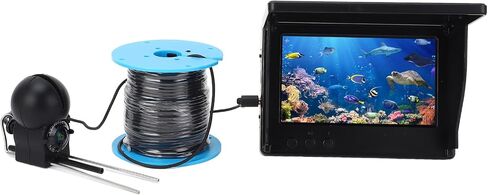 HURRISE Underwater Fishing Camera 1080P - 4.3in Bright Display, 195° Ultra Wide Angle Lens, 30m Durable Cable, Perfect for Ice Fishing & Aquaculture in Kuwait