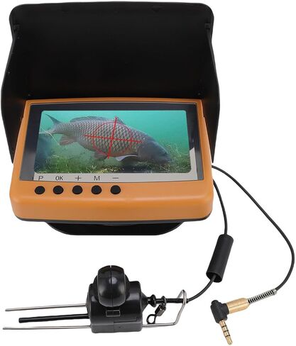 Sorandy Underwater Fishing Camera, 5MP 1080P FHD with 4.5 in 1500 Nit OLED Screen, 220 Degree Wide Angle Lens Night 25m Cable 12 Hour Battery for Boat Kayak Lake Ice Fishing in Kuwait
