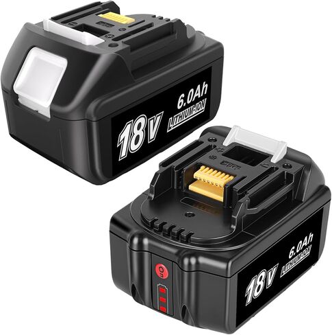 JYJZPB 2 Pack 18V Batteries Compatible for Makita 18 Volt Battery BL1860B BL1820B BL1830B BL1840B BL1850B LXT-400 Fit for Makita 18V Cordless Power Tools, with 6000 mAh High Capacity | 6.0Ah Capacity, Replace for Makita BL1860B BL1820B BL1830B BL1840B BL1 in Saudi Arabia