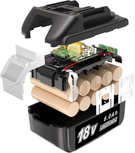 JYJZPB 2 Pack 18V Batteries Compatible for Makita 18 Volt Battery BL1860B BL1820B BL1830B BL1840B BL1850B LXT-400 Fit for Makita 18V Cordless Power Tools, with 6000 mAh High Capacity | 6.0Ah Capacity, Replace for Makita BL1860B BL1820B BL1830B BL1840B BL1 in Saudi Arabia