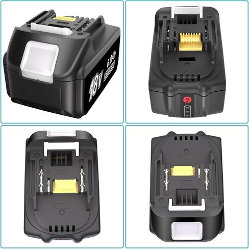 JYJZPB 2 Pack 18V Batteries Compatible for Makita 18 Volt Battery BL1860B BL1820B BL1830B BL1840B BL1850B LXT-400 Fit for Makita 18V Cordless Power Tools, with 6000 mAh High Capacity | 6.0Ah Capacity, Replace for Makita BL1860B BL1820B BL1830B BL1840B BL1 in Kuwait