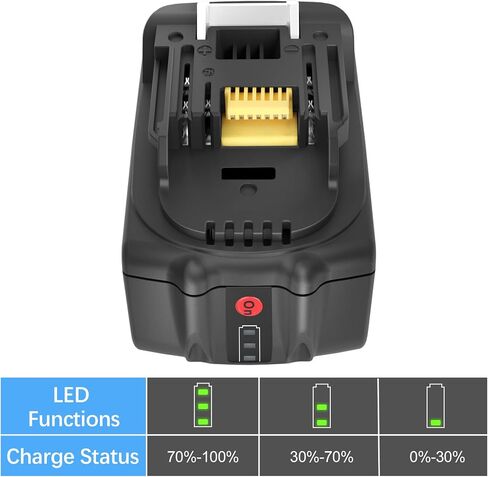JYJZPB 2 Pack 18V Batteries Compatible for Makita 18 Volt Battery BL1860B BL1820B BL1830B BL1840B BL1850B LXT-400 Fit for Makita 18V Cordless Power Tools, with 6000 mAh High Capacity | 6.0Ah Capacity, Replace for Makita BL1860B BL1820B BL1830B BL1840B BL1 in Kuwait