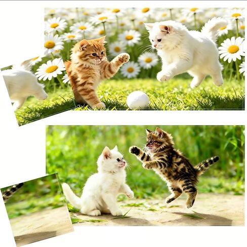 2 Pcs Fluorescent Light Covers for Drop Ceiling, Magnetic Fabric Diffuser, 4x2 Feet, for Office, School, Hospital, Home(Cats Playing) in Kuwait