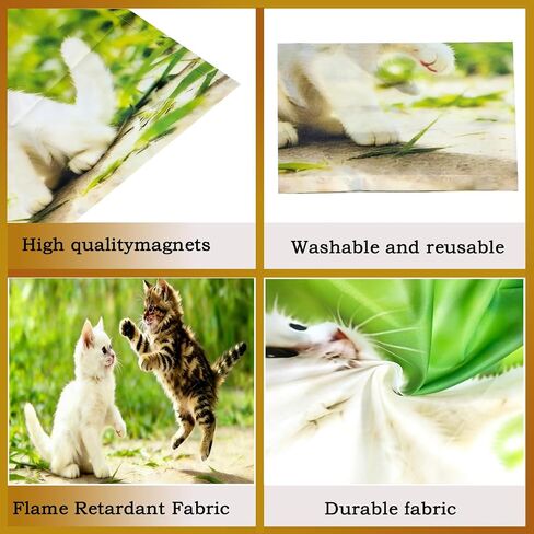2 Pcs Fluorescent Light Covers for Drop Ceiling, Magnetic Fabric Diffuser, 4x2 Feet, for Office, School, Hospital, Home(Cats Playing) in Kuwait
