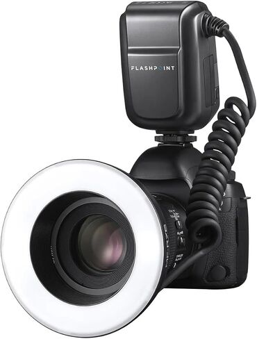 Flashpoint MF-R76 TTL Macro Ring Flash for Sony Camera, Power Adjustment, 0.1-1s Recycle Time, 76Ws Macro Flash Ring Powered by 7.2V/3000mAh Rechargeable Li-Ion Battery, 550 Full-Power in Kuwait