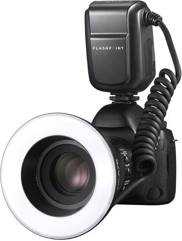 Flashpoint MF-R76 TTL Macro Ring Flash for Sony Camera, Power Adjustment, 0.1-1s Recycle Time, 76Ws Macro Flash Ring Powered by 7.2V/3000mAh Rechargeable Li-Ion Battery, 550 Full-Power in Kuwait