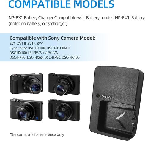 BC-CSX NP-BX1 Battery Charger for NP BX1 Battery | Compatible with Sony ZV-1, ZV-1 II, ZV-1F, RX100 I II III IV V VA VI VII, HX60, HX80, HX90, HDR-CX405 HDR-AS15 Digital Camera in Kuwait
