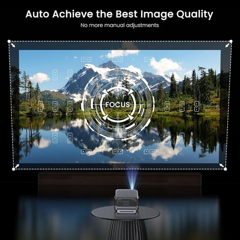 HAPPRUN Outdoor Projector with Official Google TV, 4K Decoding, Dolby Audio | 2000 Bright, 10K+ Apps, AI Auto Focus, 270° Stand,Smart Projector with WiFi and Bluetooth, Movie Projector for Indoor/Outdoor in Kuwait
