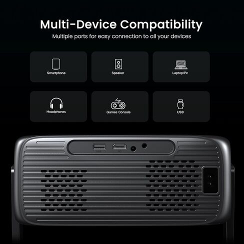 HAPPRUN Outdoor Projector with Official Google TV, 4K Decoding, Dolby Audio | 2000 Bright, 10K+ Apps, AI Auto Focus, 270° Stand,Smart Projector with WiFi and Bluetooth, Movie Projector for Indoor/Outdoor in Kuwait