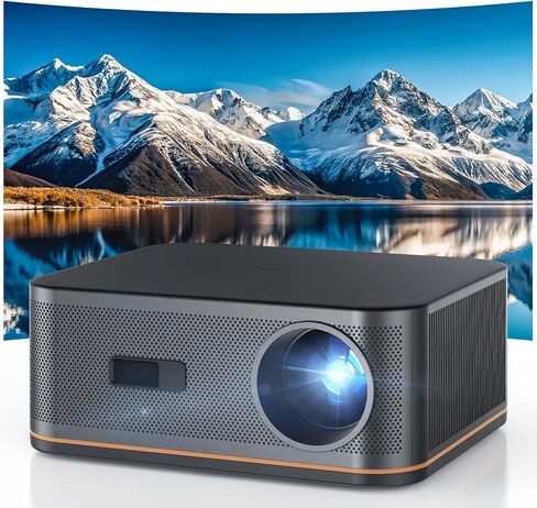 HAPPRUN 2000 ANSI 4K Decoding Projector with WiFi and Bluetooth, Auto Focus | 300'' Display for Indoor/Outdoor, Portable Home Theater, Smart Movie Projector Compatible with Phone/TV Stick/PC/PS5 in Kuwait