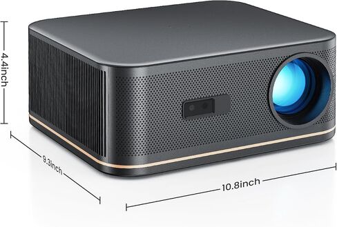 HAPPRUN 2000 ANSI 4K Decoding Projector with WiFi and Bluetooth, Auto Focus | 300'' Display for Indoor/Outdoor, Portable Home Theater, Smart Movie Projector Compatible with Phone/TV Stick/PC/PS5 in Kuwait