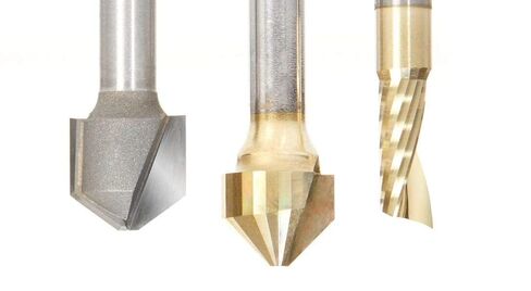Amana Tool AMS-213 3-Pc 90 108 Degree and 1/4 Inch Diameter for Aluminum Composite Material (ACM) Panels 1/4 Inch SHK Pack in Kuwait