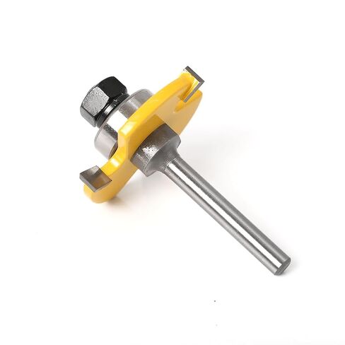 Tongue Groove Router Bits 1/4" Shank 2Pcs, Adjustable 3 Teeth 1-7/8" | 2 piece tongue groove set, 1/4 inch shank, adjustable 3 teeth, 1/2 to 1-1/8 inch stock, cabinet flooring, gap free joints in Kuwait