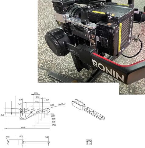 Expansion Arm Bracket for DJI Ronin 2 Gimbal Tilt Axis to DJI Teradek Bolt Bond Vaxis Video Transmission Transmitter Receiver, 1/4"-20 3/8"-16 M3 Threads Red in Kuwait