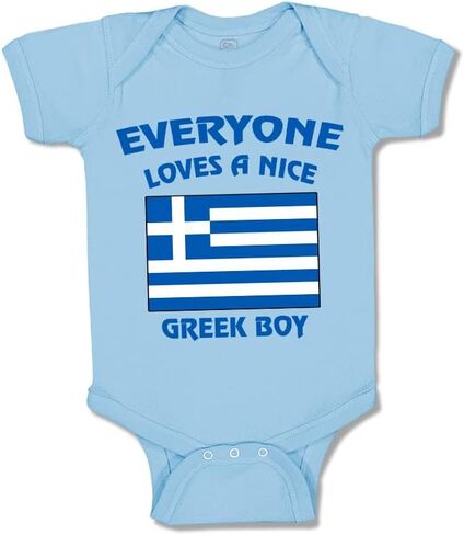 Cute Rascals Custom Baby Bodysuit Everyone Loves A Nice Greek Boy Greece Countries Funny Cotton in Saudi Arabia